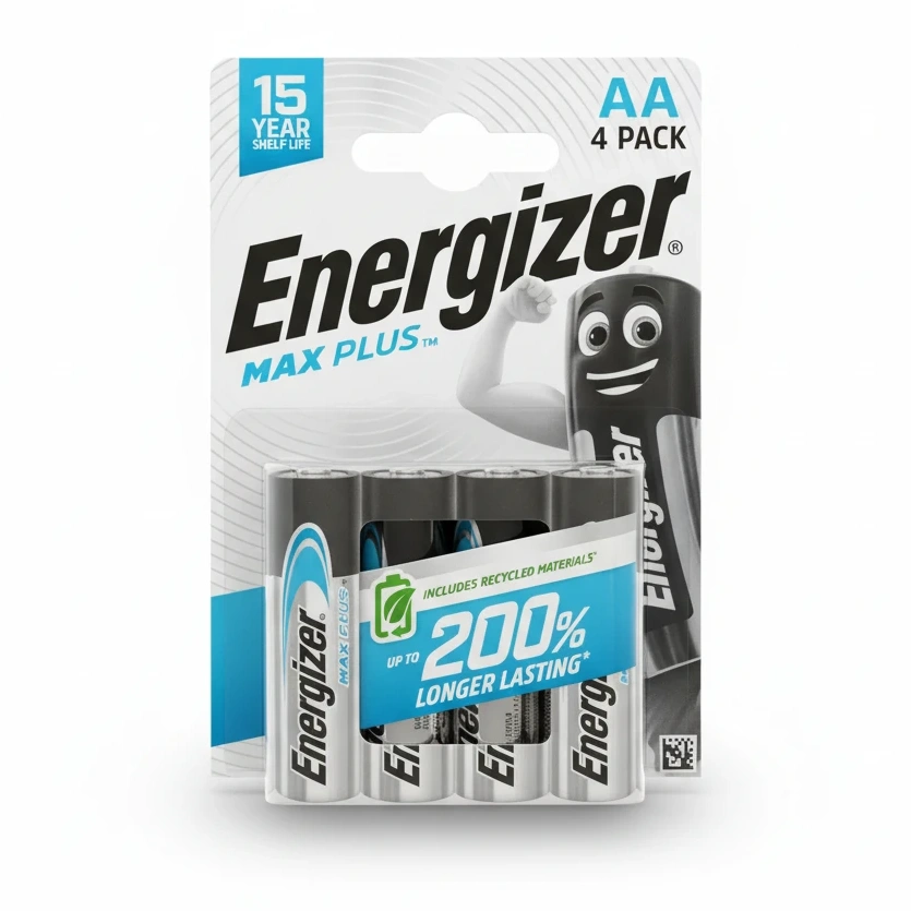 Energizer Max Plus AA Batteries 4 Pack
