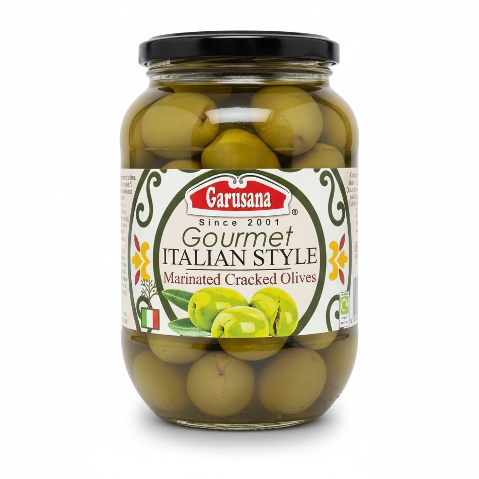 Garusana Gourmet Italian Style Marinated Cracked Olives