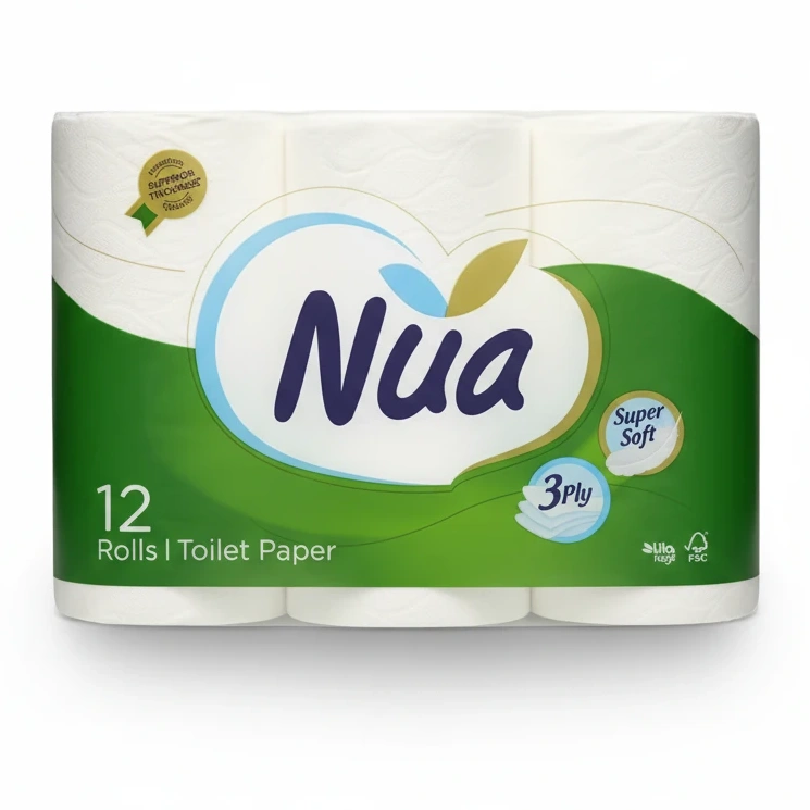 Nua 3 Ply Toilet Paper 12 Rolls