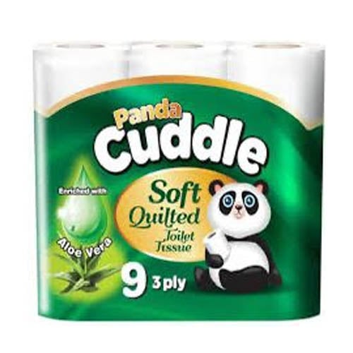 Panda Cuddle Soft Quilted Toilet Rolls Tissue Aloe Vera