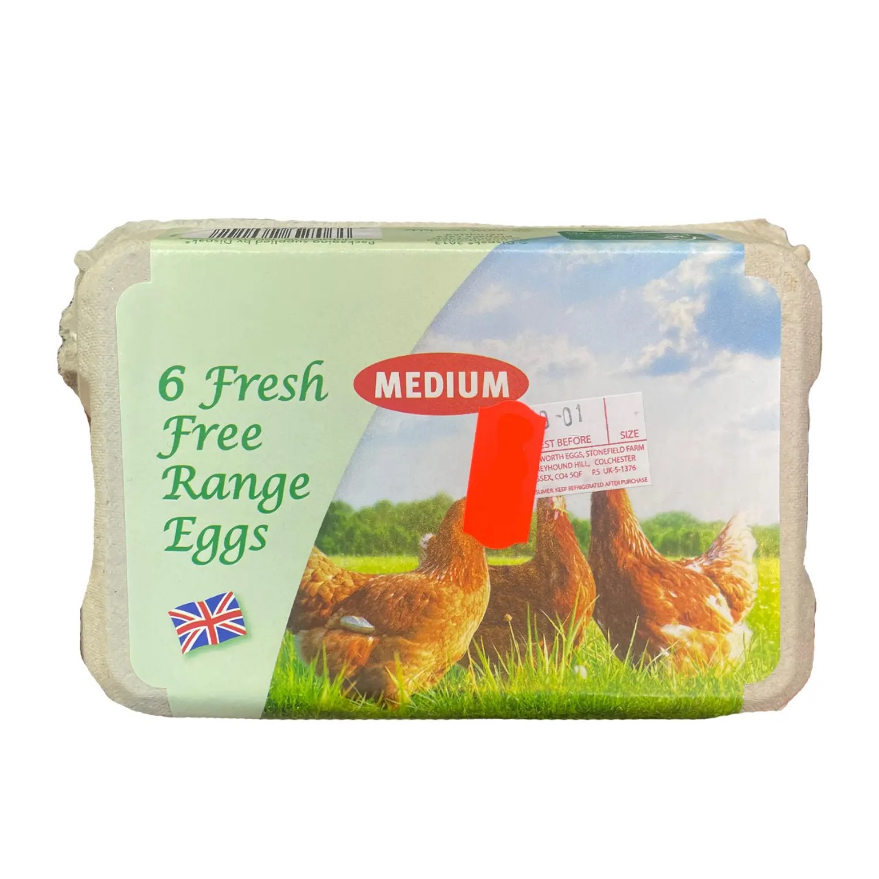 Fresh Free Range 6 Eggs Medium