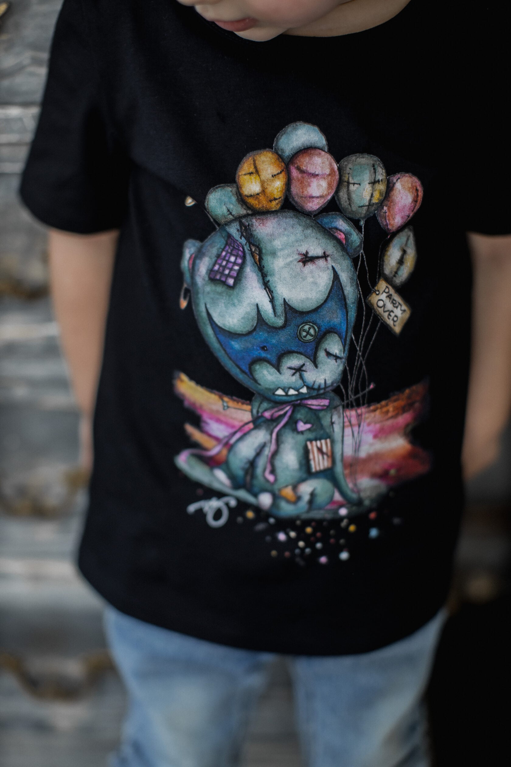 Batbear Black - Illustrative T-shirt