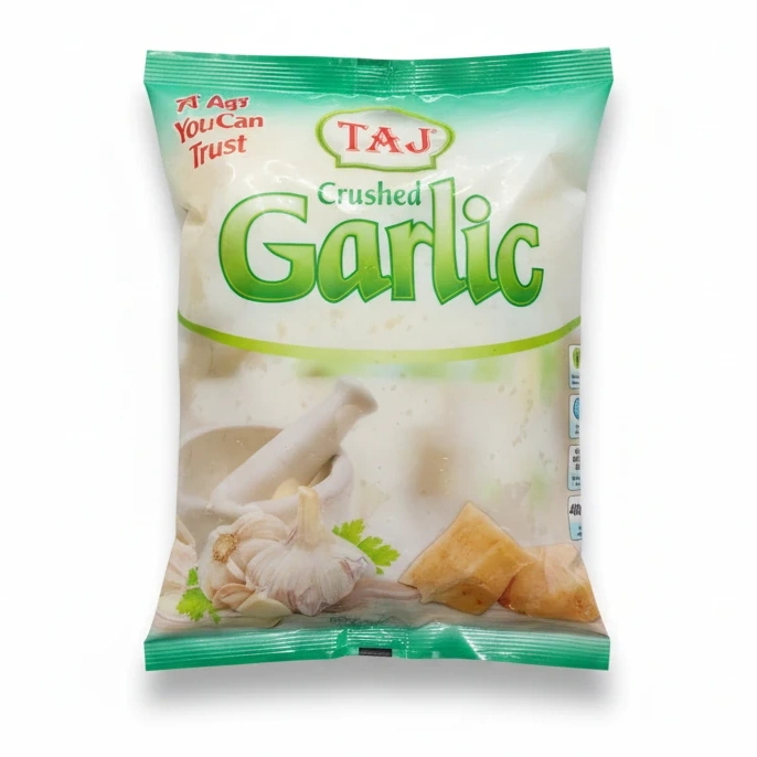 Taj 400g Frozen Crushed Garlic