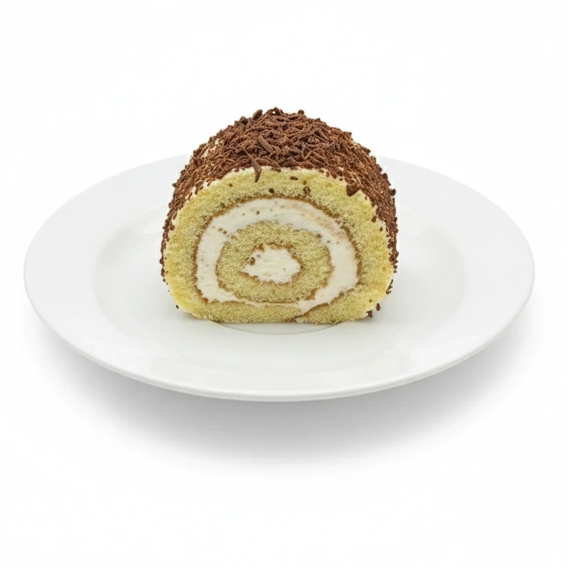 Creamy Chocolate Swiss Roll Slices