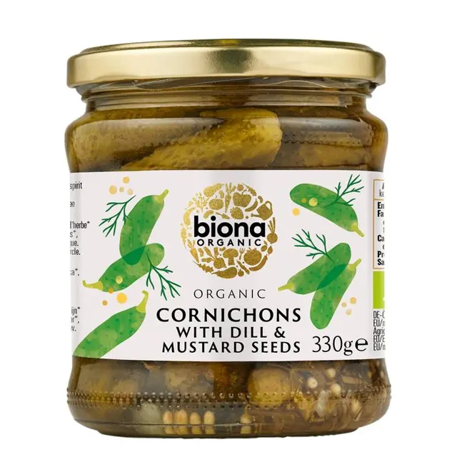 Biona Organic Cornichons With Dill And Mustard Seeds