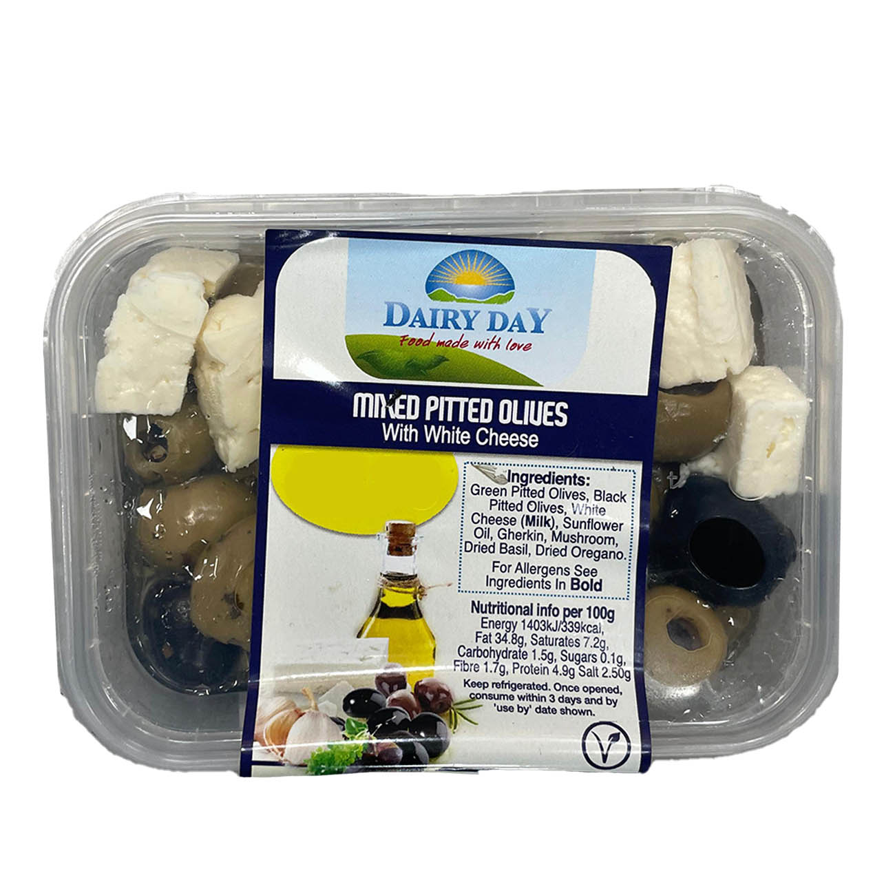 Dairy Day Mixed Pitted Olives With White Cheese