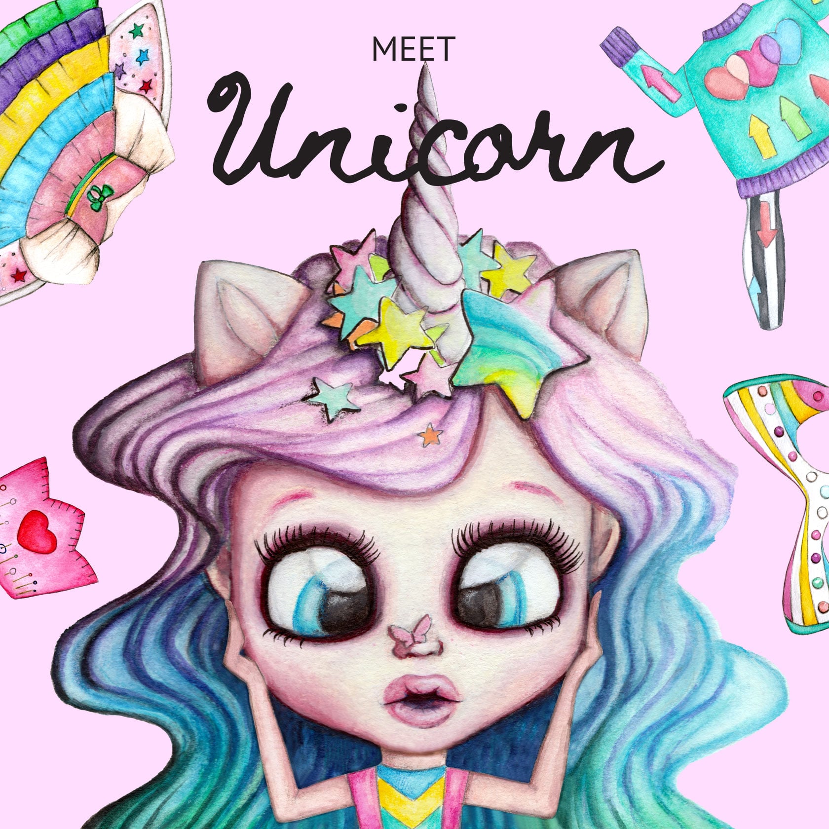 UNICORN Magnetic Paper Doll Set