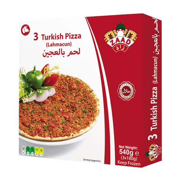 Zaad Authentic Turkish Lahmacun Pizza - Halal Frozen Snack Pack