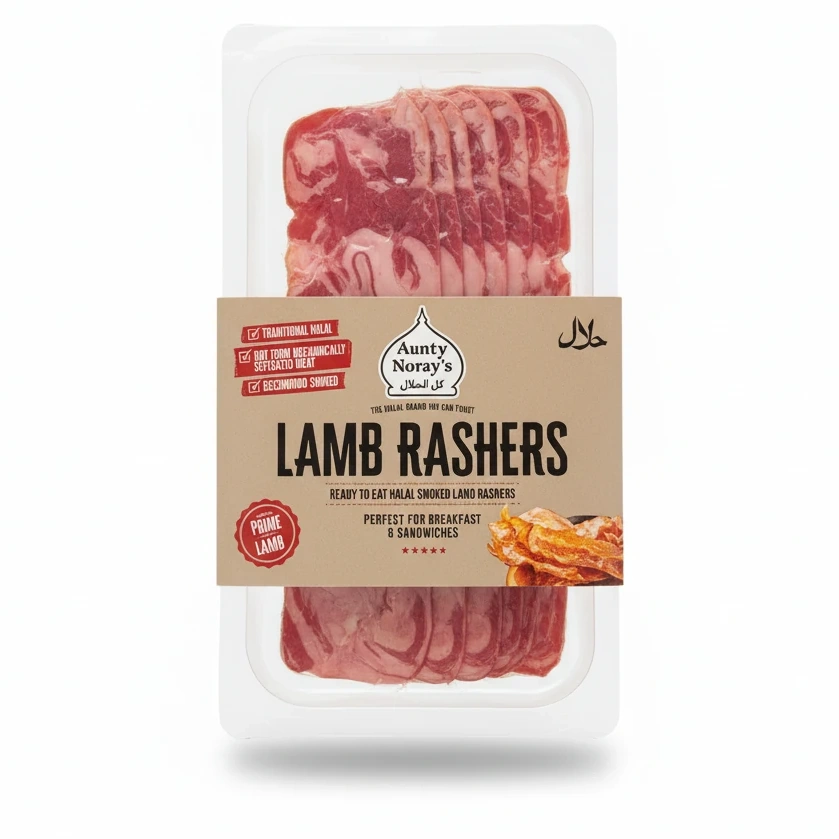 Aunty Noray's Halal Smoked Lamb Rashers