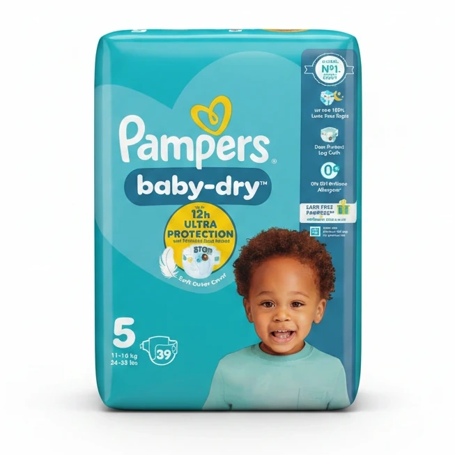 Pampers Baby-Dry Diapers Size 5 – Up to 12 Hours Protection