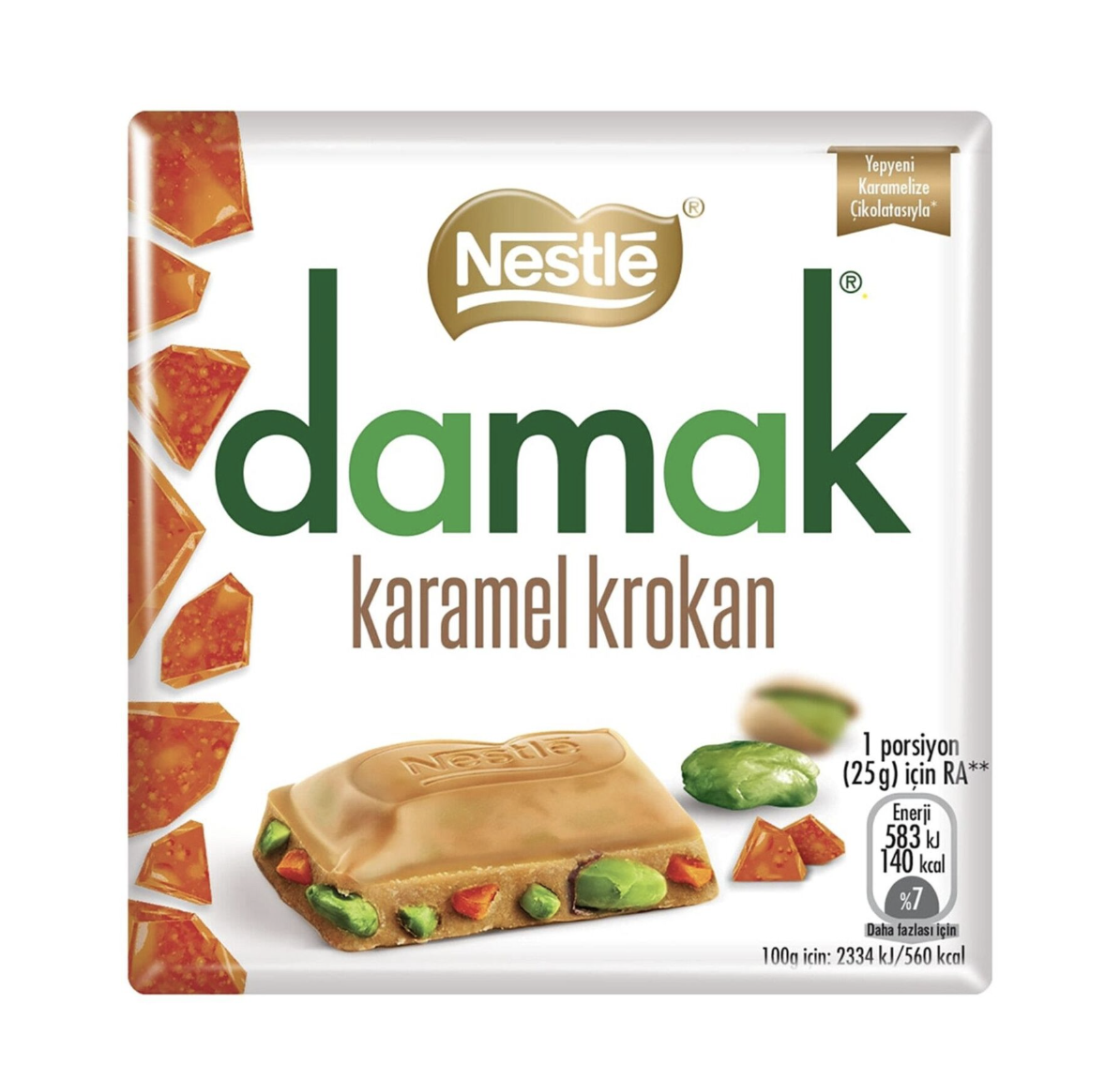 Damak Caramel Croquant White Chocolate With Pistachio