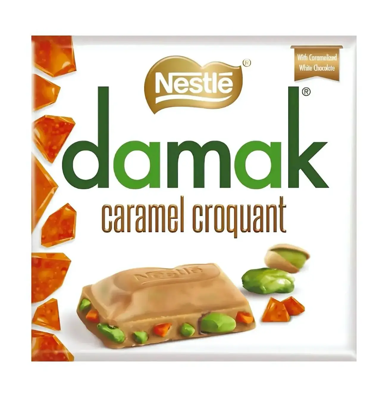 Nestle Damak White Chocolate with Pistachio & Caramel Croquant