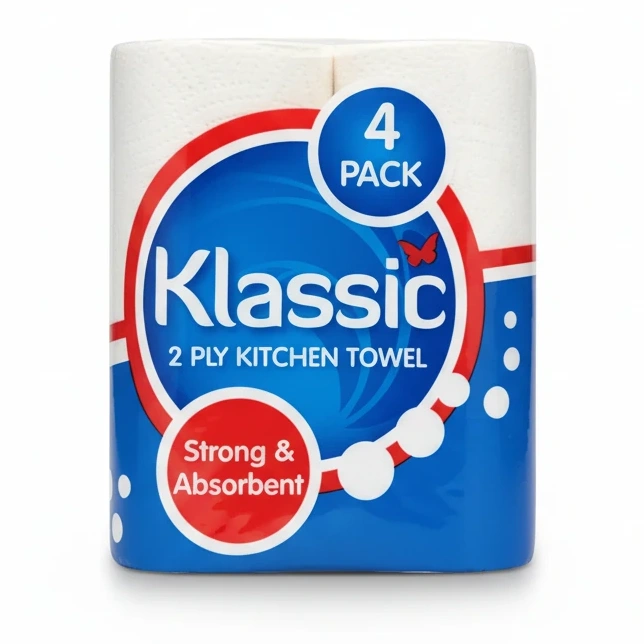 Klassic 2 Ply Kitchen Towel 4 Pack