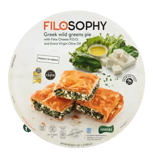 Filosophy Greek Wild Greens Pie With Feta & Extra Virgin Olive Oil