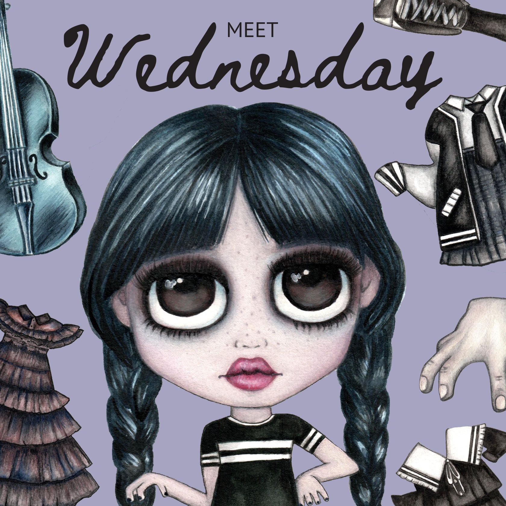 WEDNEDSAY Magnetic Paper Doll Set